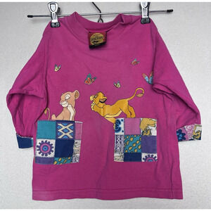 Vtg 90s Disney Lion King Movie 2 Pc Set Tee Pants Kids Youth Size 4T Simba Nala